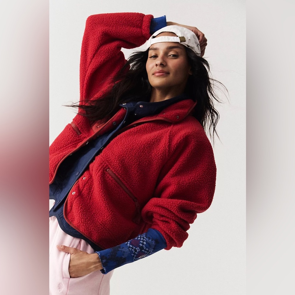 Free People XS Hit the slopes fleece size XS. Red.